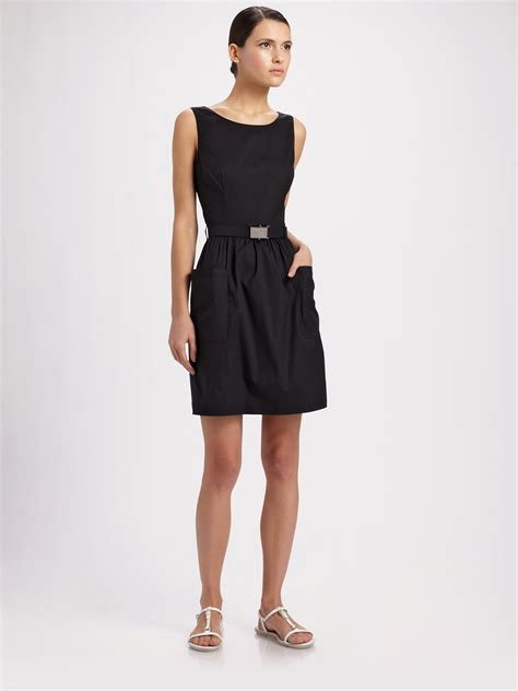 prada wedding dresses|prada sleeveless belted black dress.